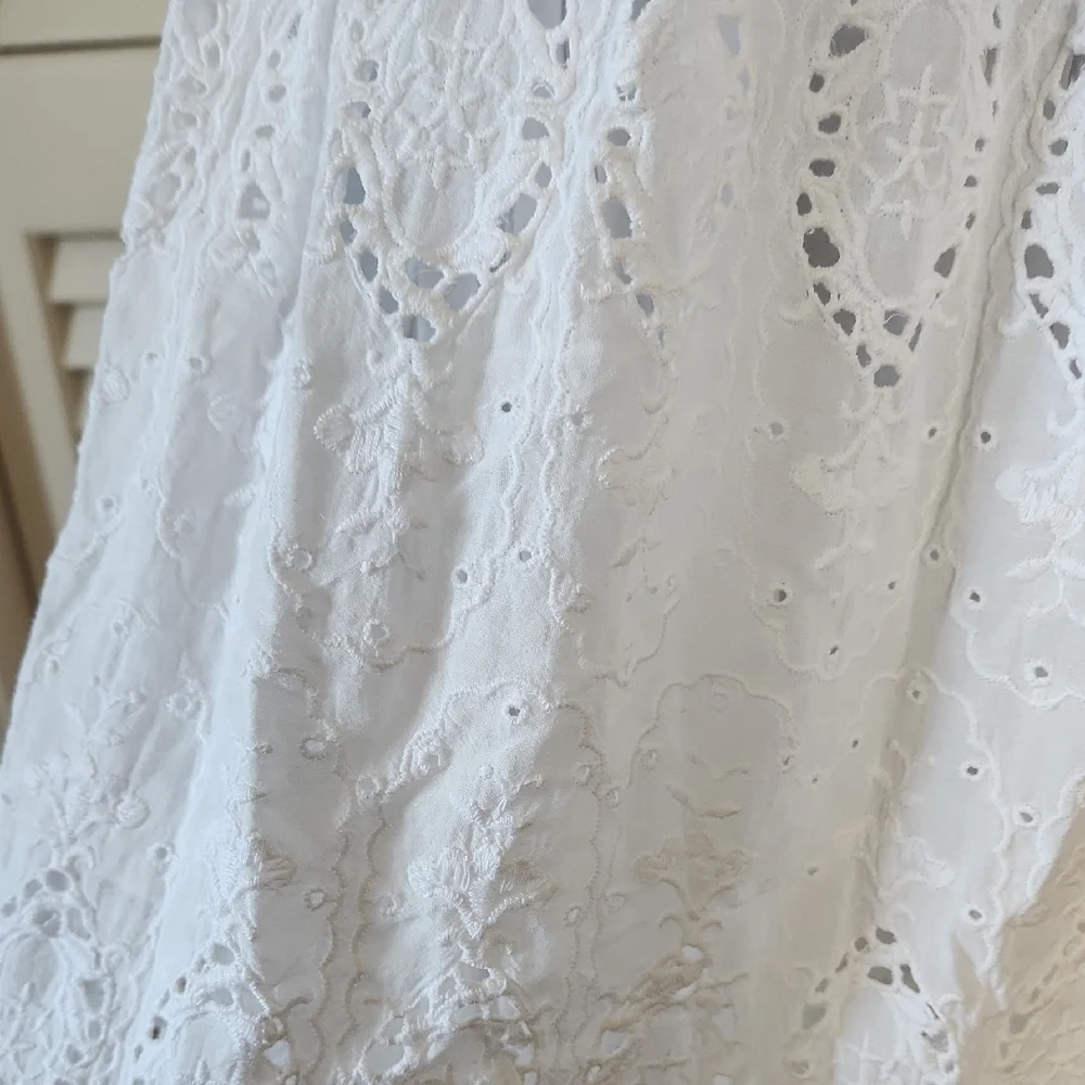 Anthropologie Maeve Tiered Eyelet Midi Sundress with Halter Neckline - Picture 5 of 11